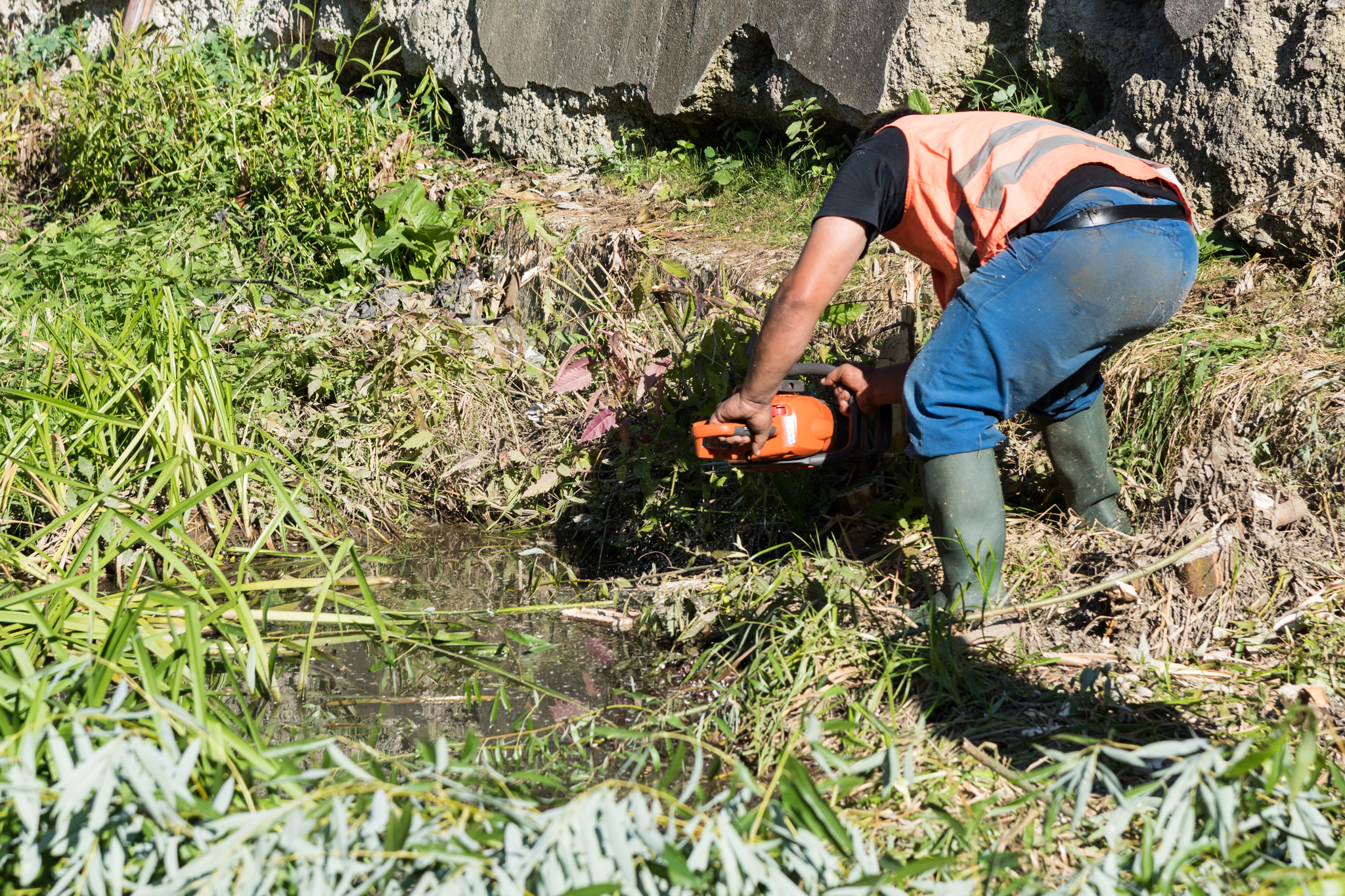 A început curăţarea pârâului Debren în perimetriul zonelor locuite