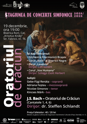 Concert extraordinar de Crăciun la Sfântu Gheorghe cu Orchestra Filarmonicii Braşov şi Corul Bisericii Negre