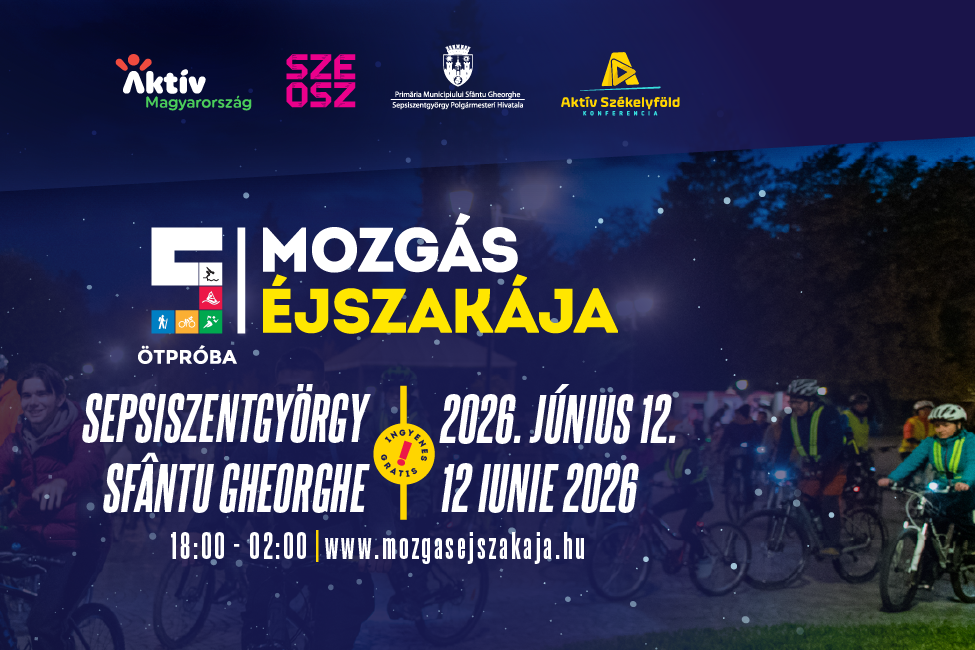 Noaptea Mișcării revine pentru a doua oară la Sfântu Gheorghe – participanții sunt așteptați cu experiențe sportive gratuite Noaptea Mișcării revine pentru a doua oară la Sfântu Gheorghe – participanții sunt așteptați cu experiențe sportive gratuite
