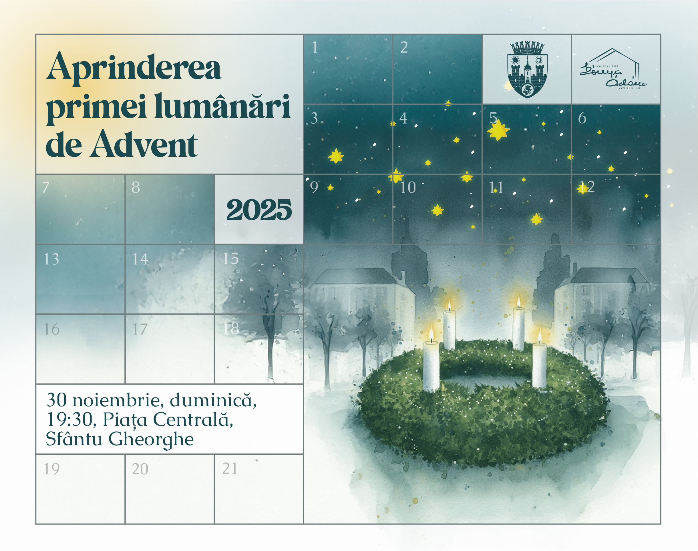 Aprinderea primei lumânări de Advent în Piața Centrală din Sfântu Gheorghe